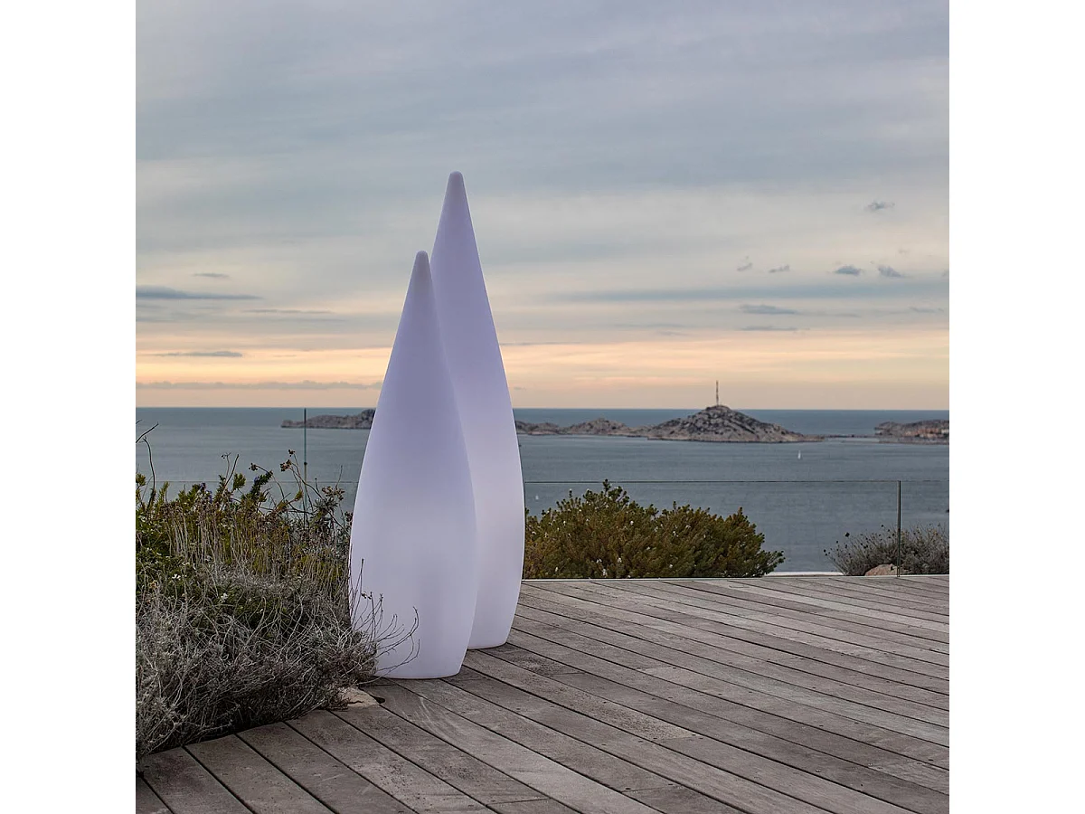 Lampadaire ext filaire CLASSY Blanc Polyéthylène H120CM