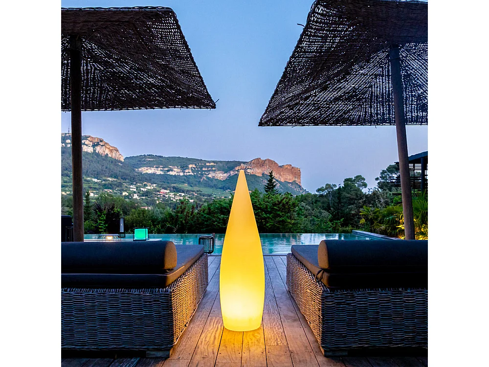 Lampadaire extérieur sans fil CLASSY Blanc Polypropylène H120CM