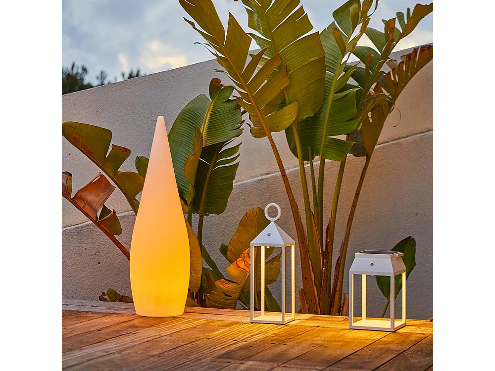 Lampadaire extérieur sans fil CLASSY Blanc Polypropylène H120CM