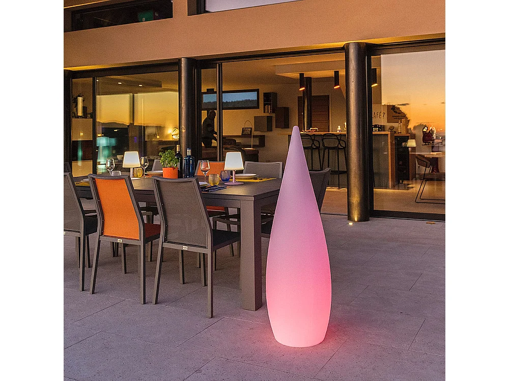 Lampadaire extérieur sans fil CLASSY Blanc Polypropylène H120CM