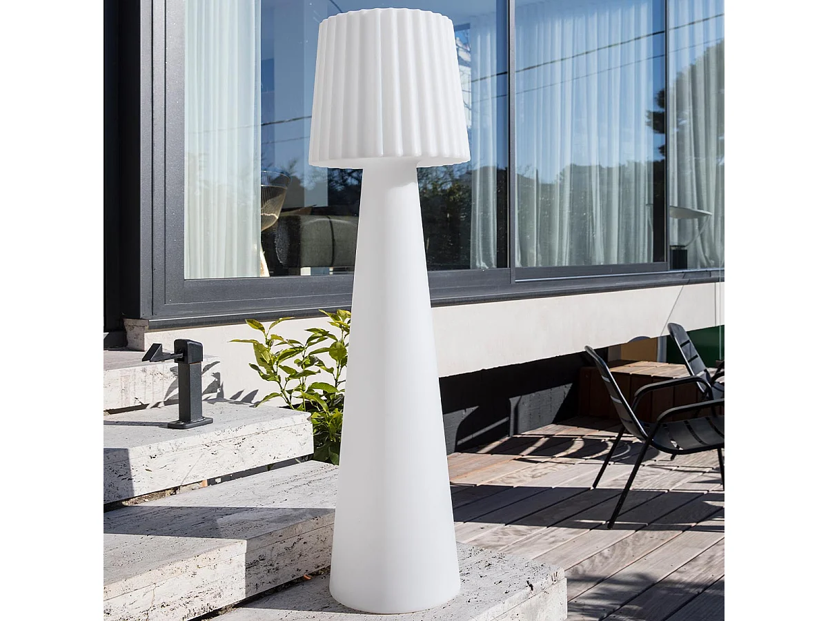 Lampadaire extérieur sans fil LADY Blanc Polypropylène H110CM