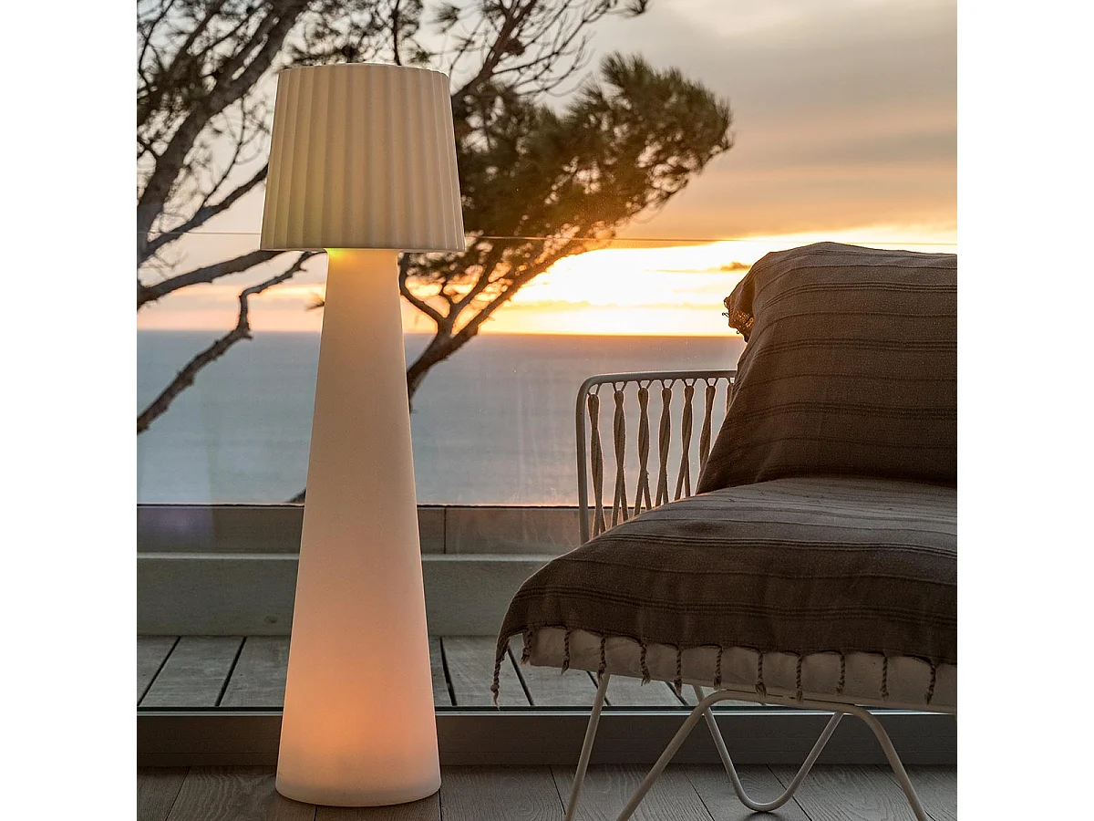 Lampadaire extérieur sans fil LADY Blanc Polypropylène H110CM