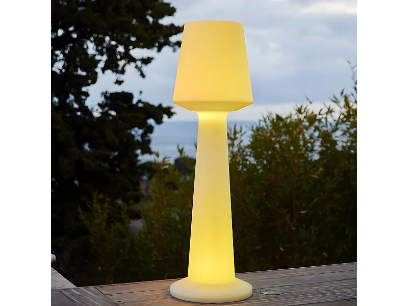 Lampadaire extérieur sans fil AUSTRAL Blanc Polypropylène H110CM