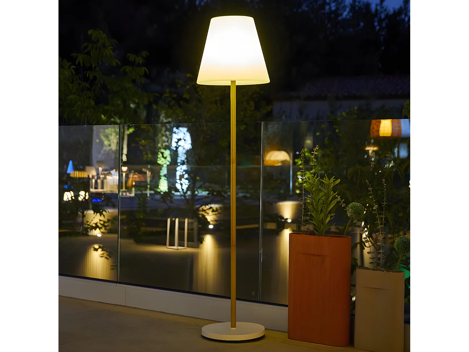 Lampadaire solaire STANDY Bois Metal H150cm