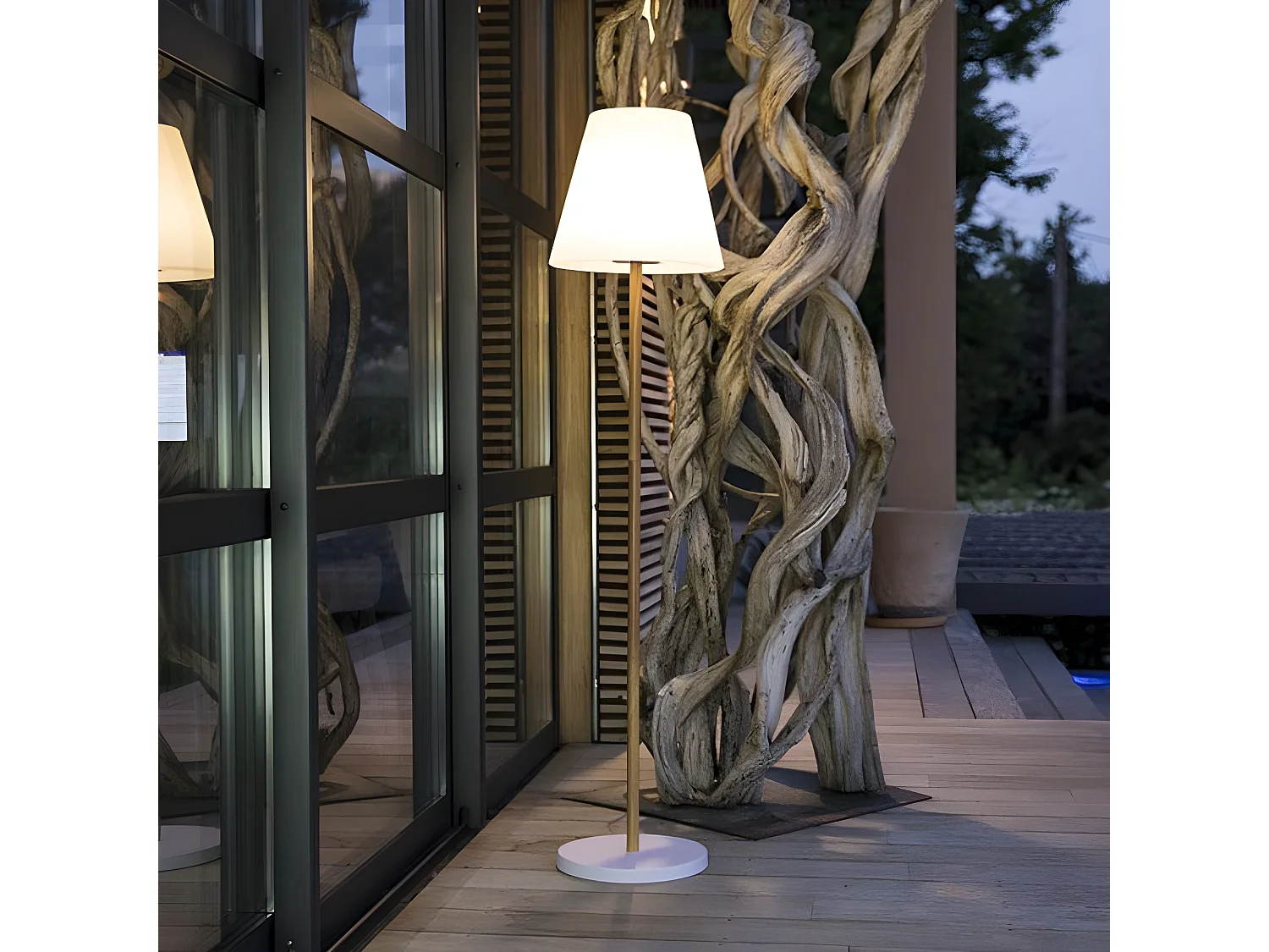 Lampadaire solaire STANDY Bois Metal H150cm