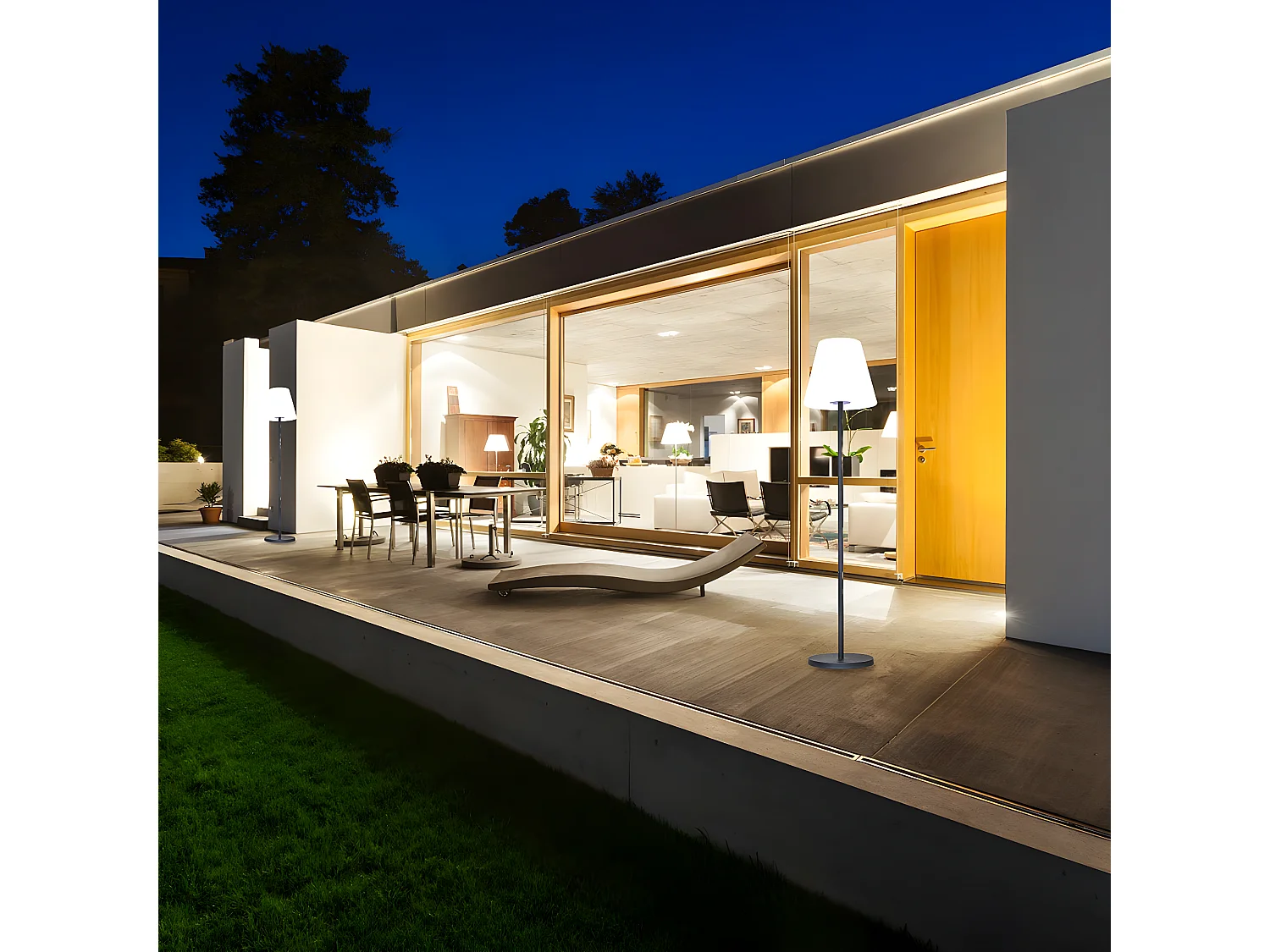 Lampadaire lumineux solaire STANDY Blanc Acier H150cm