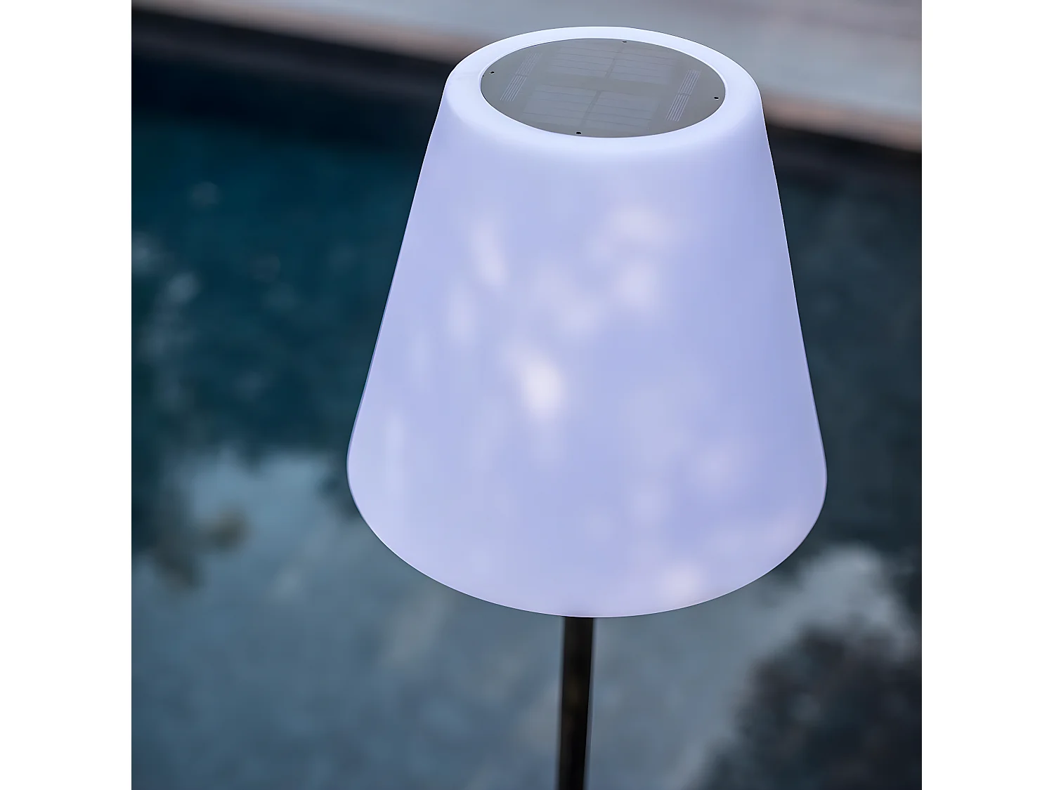 Lampadaire lumineux solaire STANDY Blanc Acier H150cm