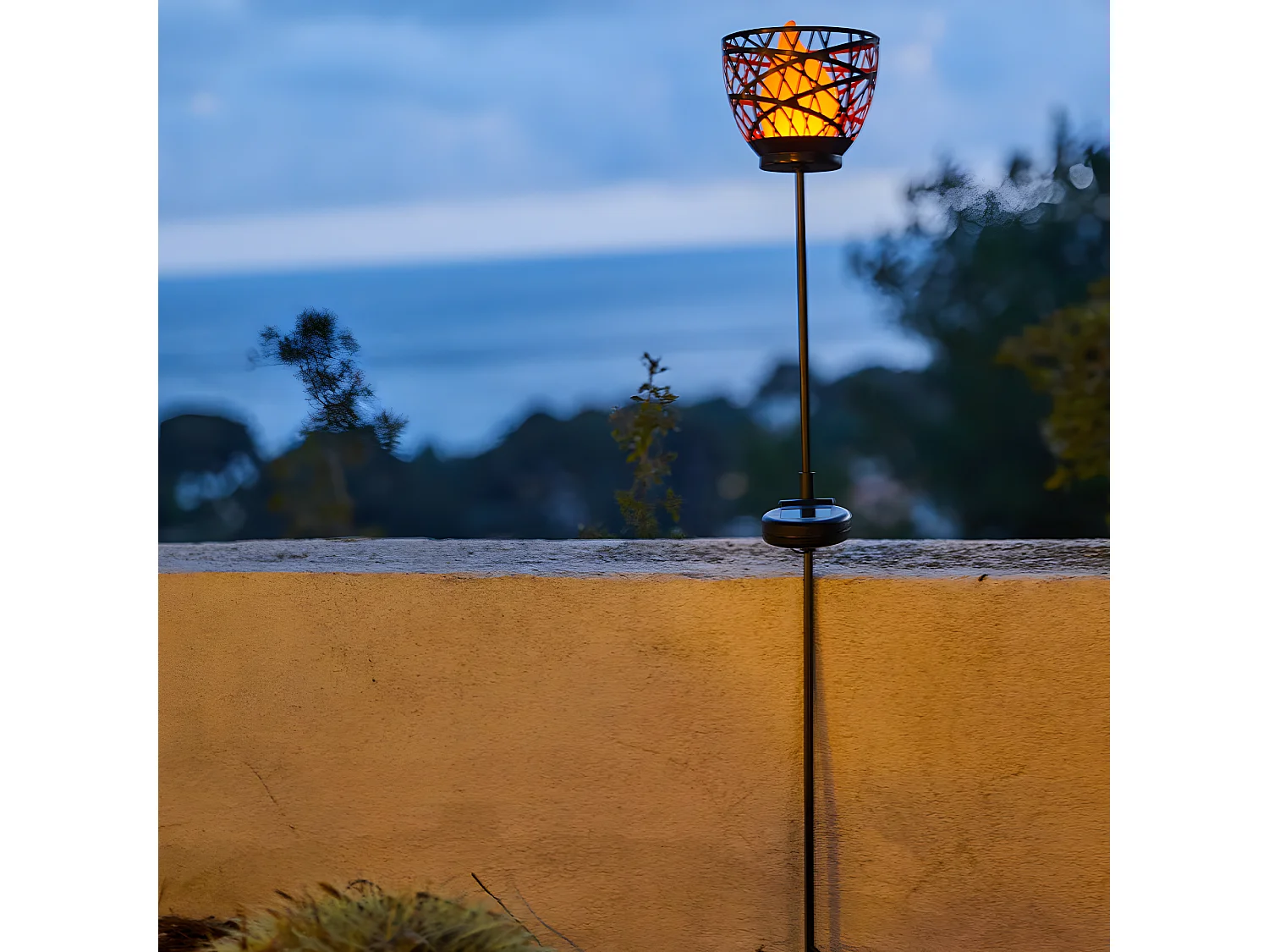 Antorcha solar metálica H84.5CM BLOSSOM