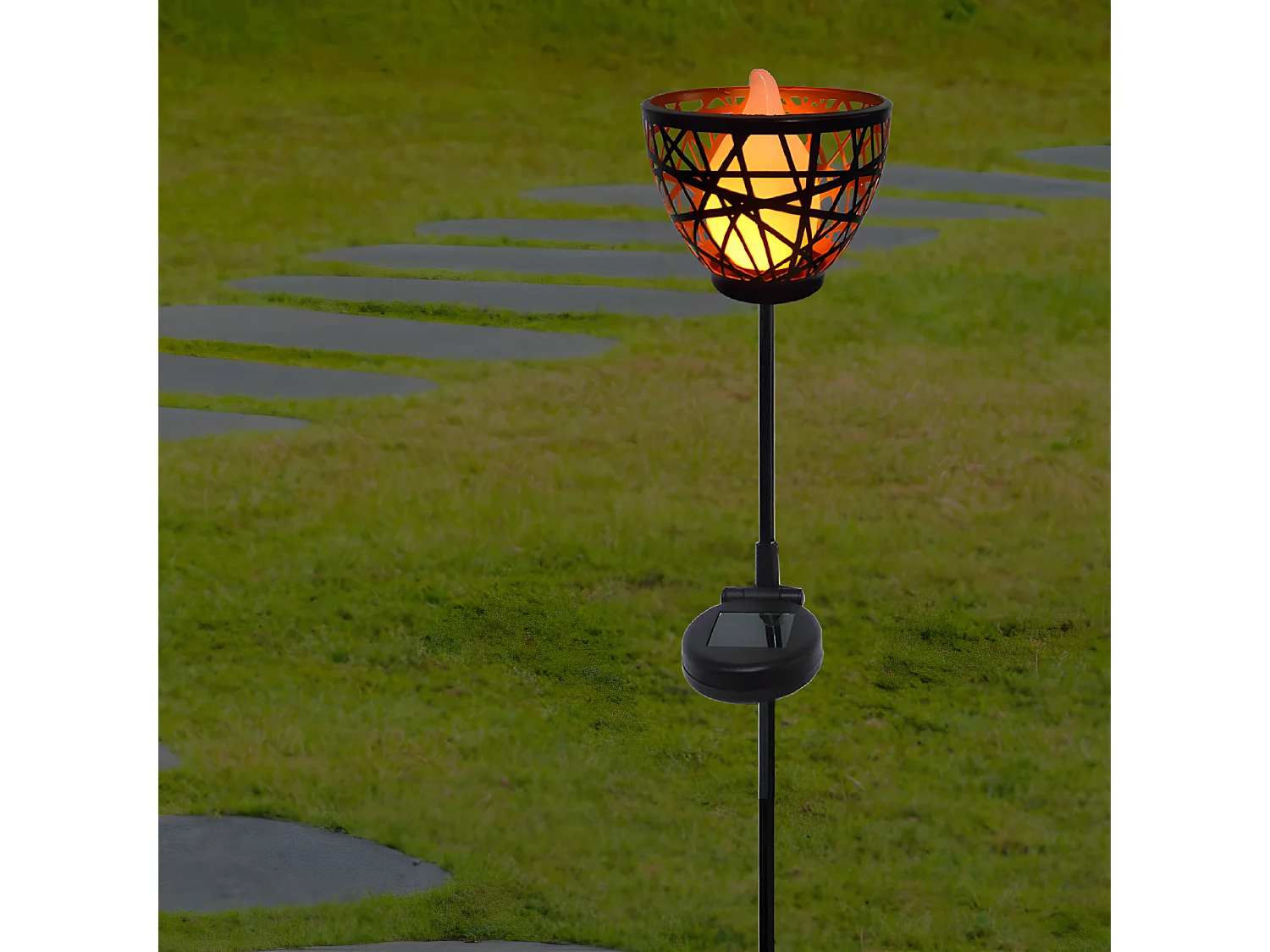 Antorcha solar metálica H84.5CM BLOSSOM