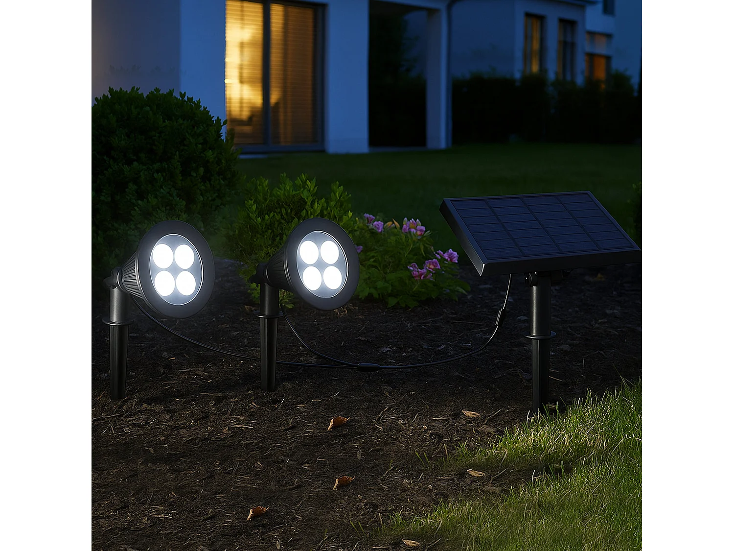 Set van 2 gekoppelde zonne-spotlights 400LM FAMILY SPIKY