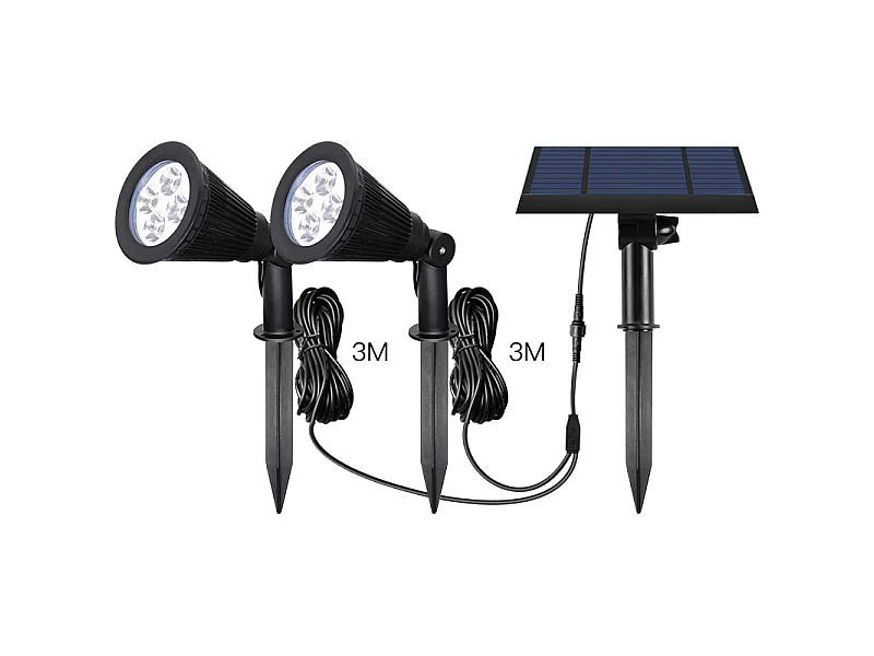 Set van 2 gekoppelde zonne-spotlights 400LM FAMILY SPIKY