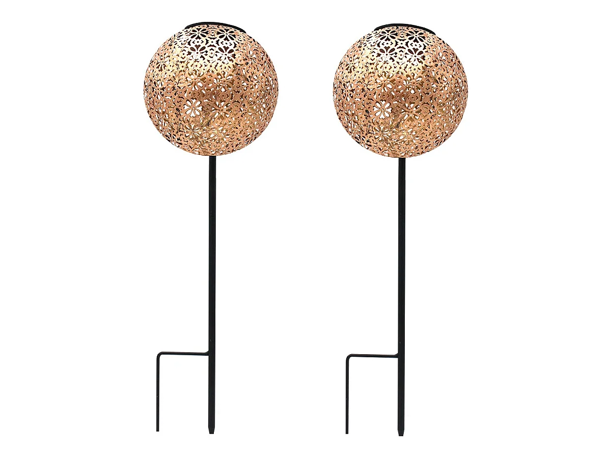 Set mit 2 Solar-Erdspießleuchten H45CM AGADIR