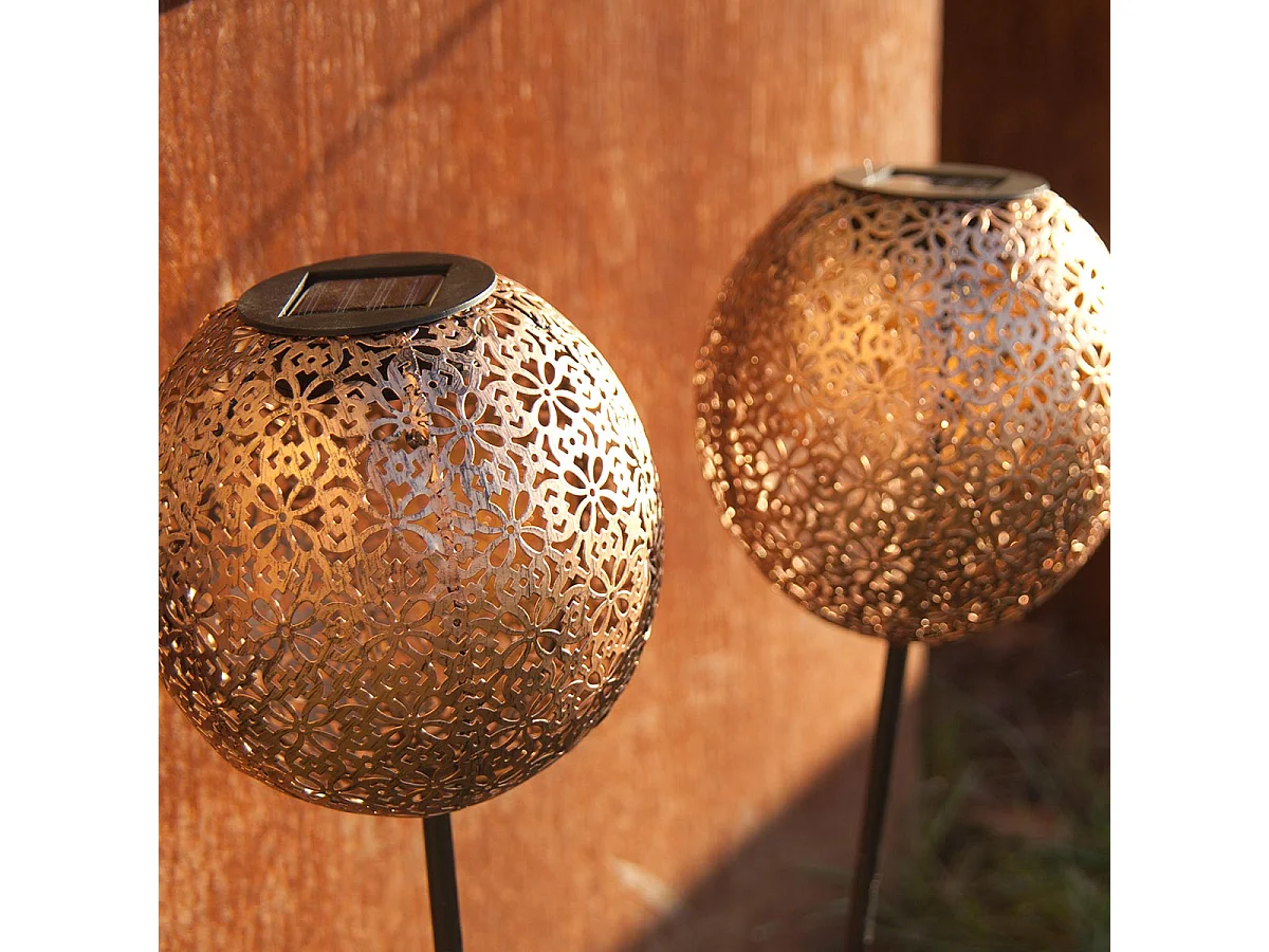 Set mit 2 Solar-Erdspießleuchten H45CM AGADIR