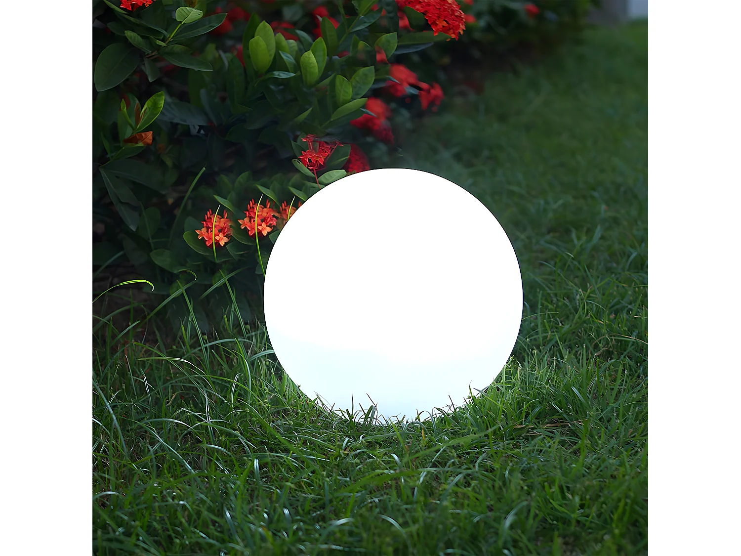 2 Boules lumineuses solaires SOLSTY Blanc Polyéthylène ∅30cm