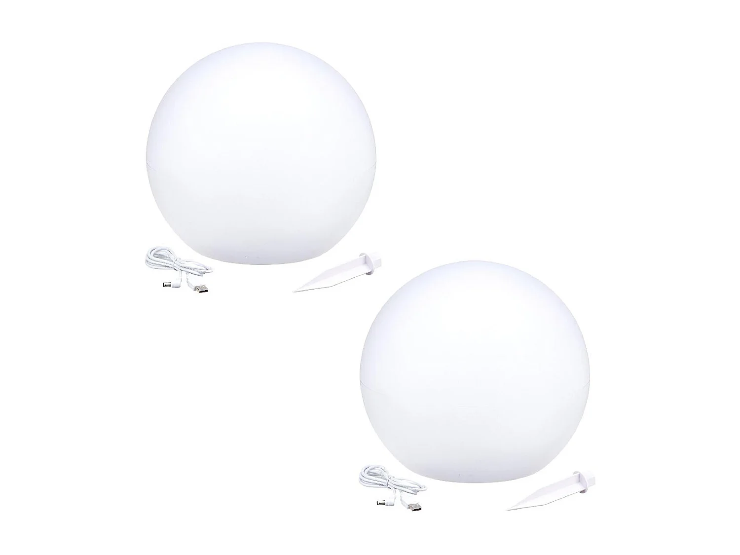 2 Boules lumineuses solaires SOLSTY D30cm