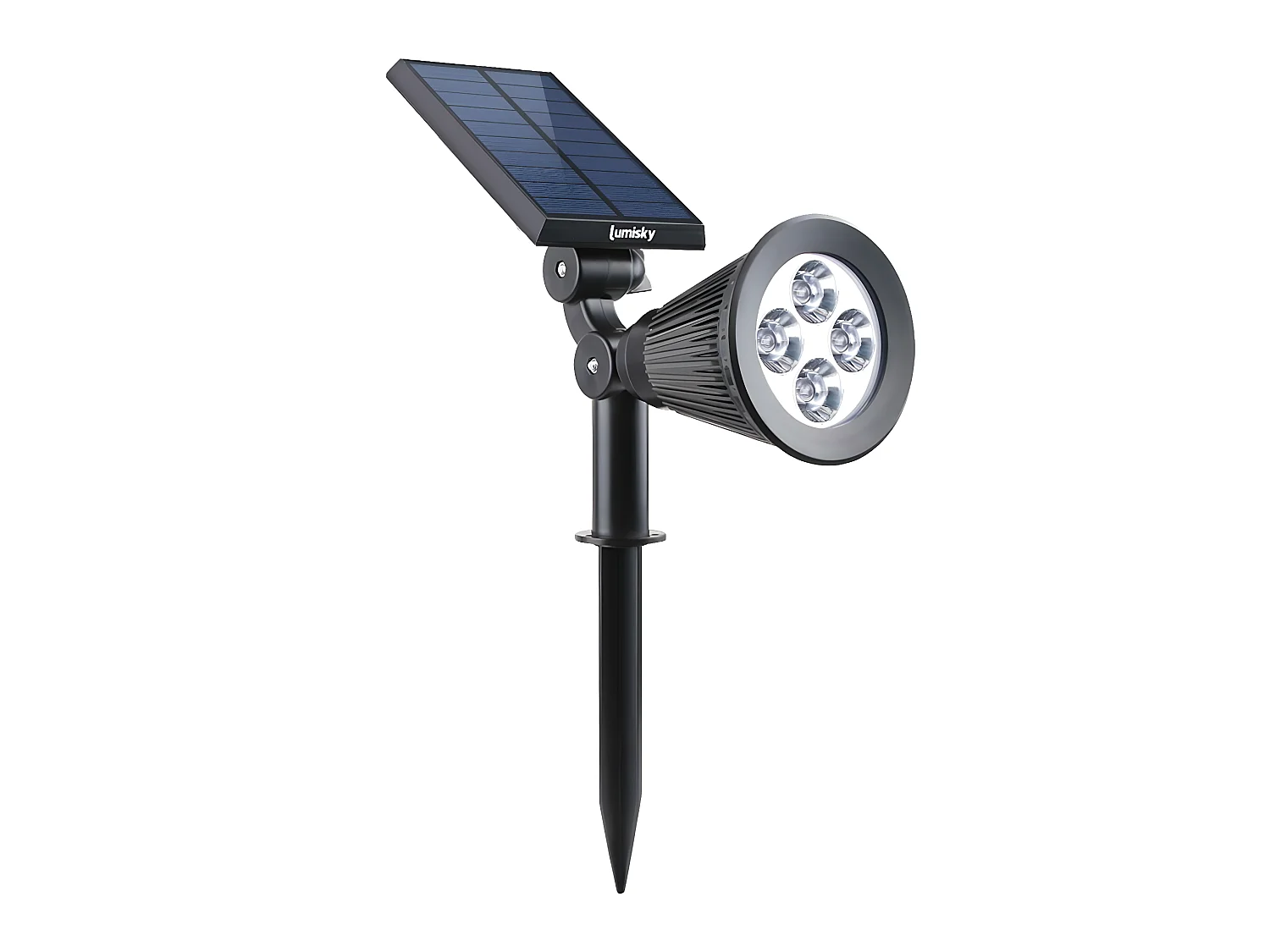 Spot solaire projecteur 2 en 1 SPIKY Noir Plastique 100LM