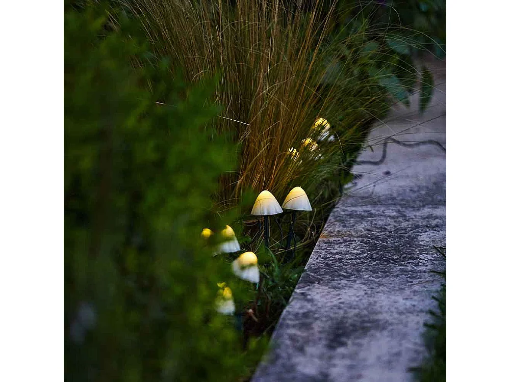 Guirlande mini champignons CHAMPY Blanc Plastique 3.8M