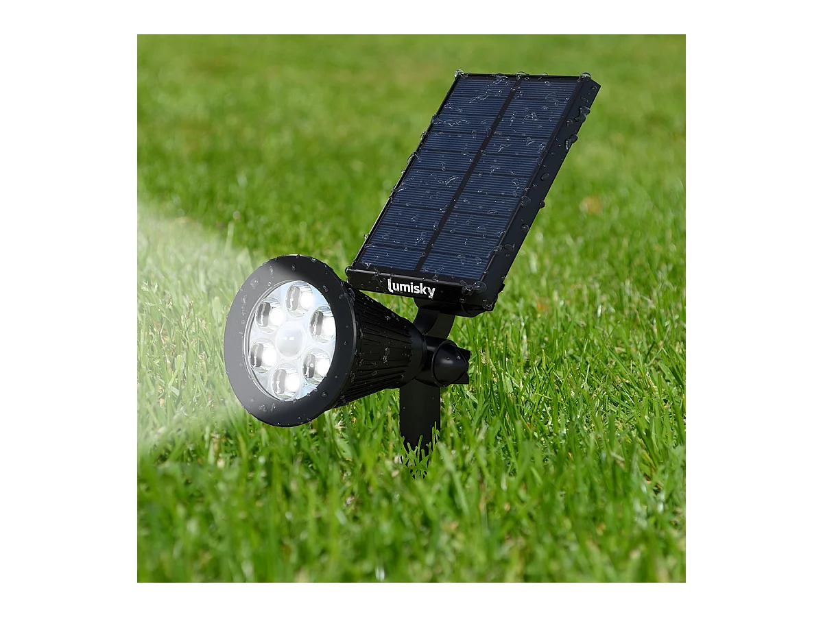 Lot de 2 spots solaires projecteurs SPIKY Noir Plastique 100LM