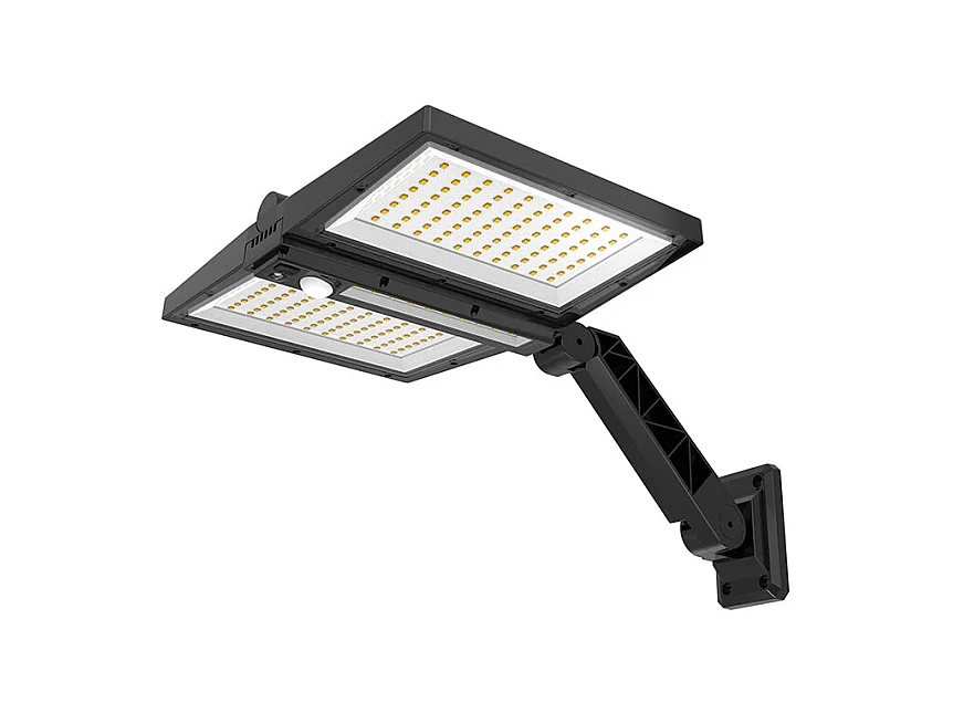 Spot solaire à deux têtes détecteur CLIPPER BLACK Noir ABS 8,5W