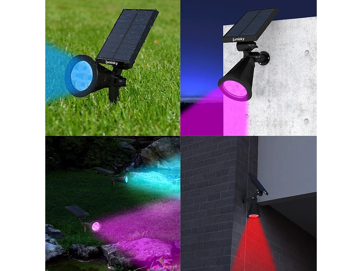 Lote de 2 focos solares proyector 100LM SPIKY