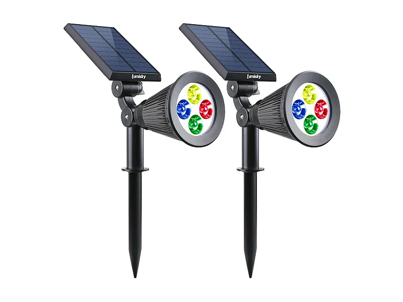 Lot de 2 spots solaires projecteur SPIKY Noir Plastique 100LM