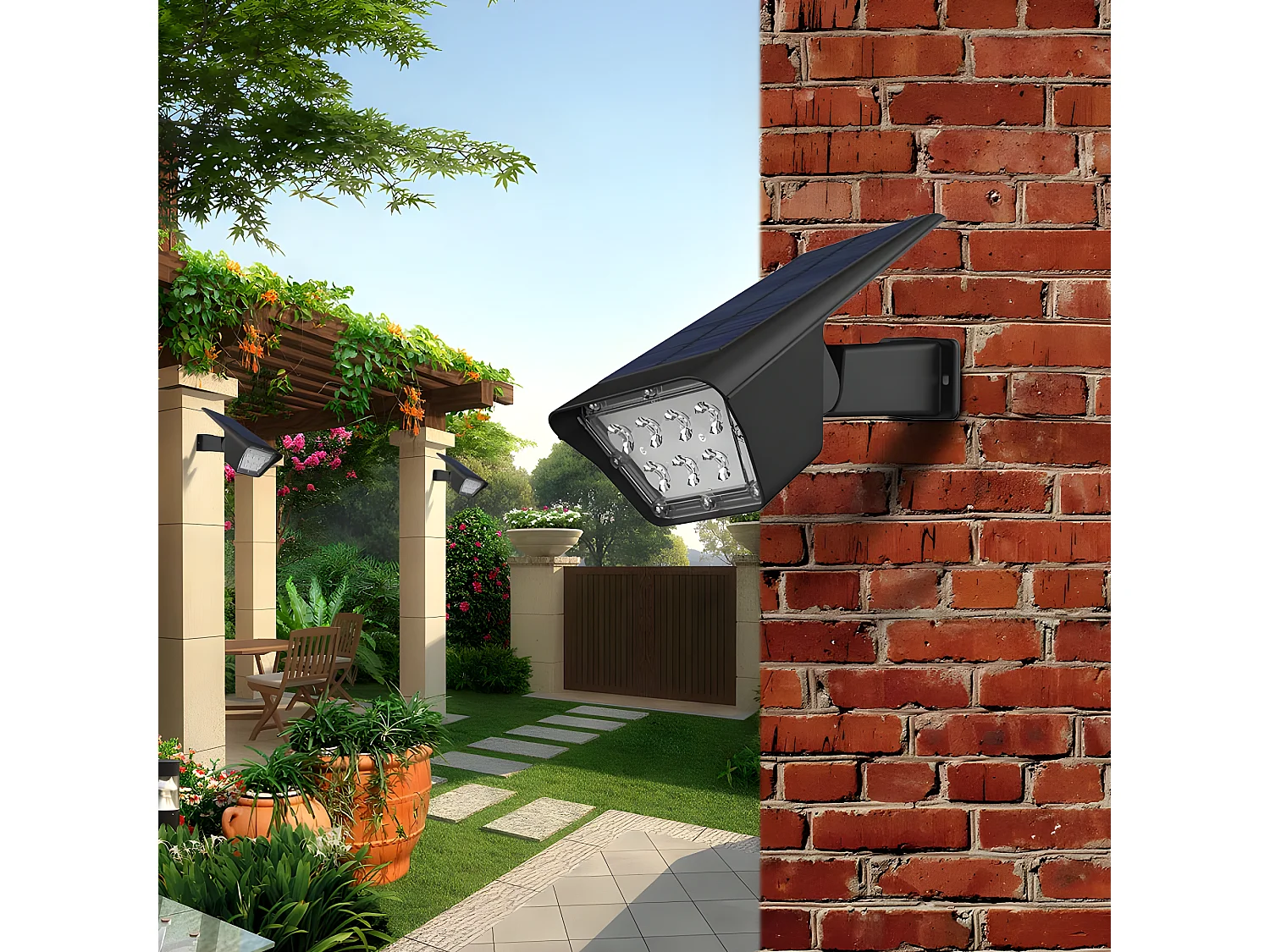 Lot de 2 spots solaires CURTIS Noir Plastique 200LM