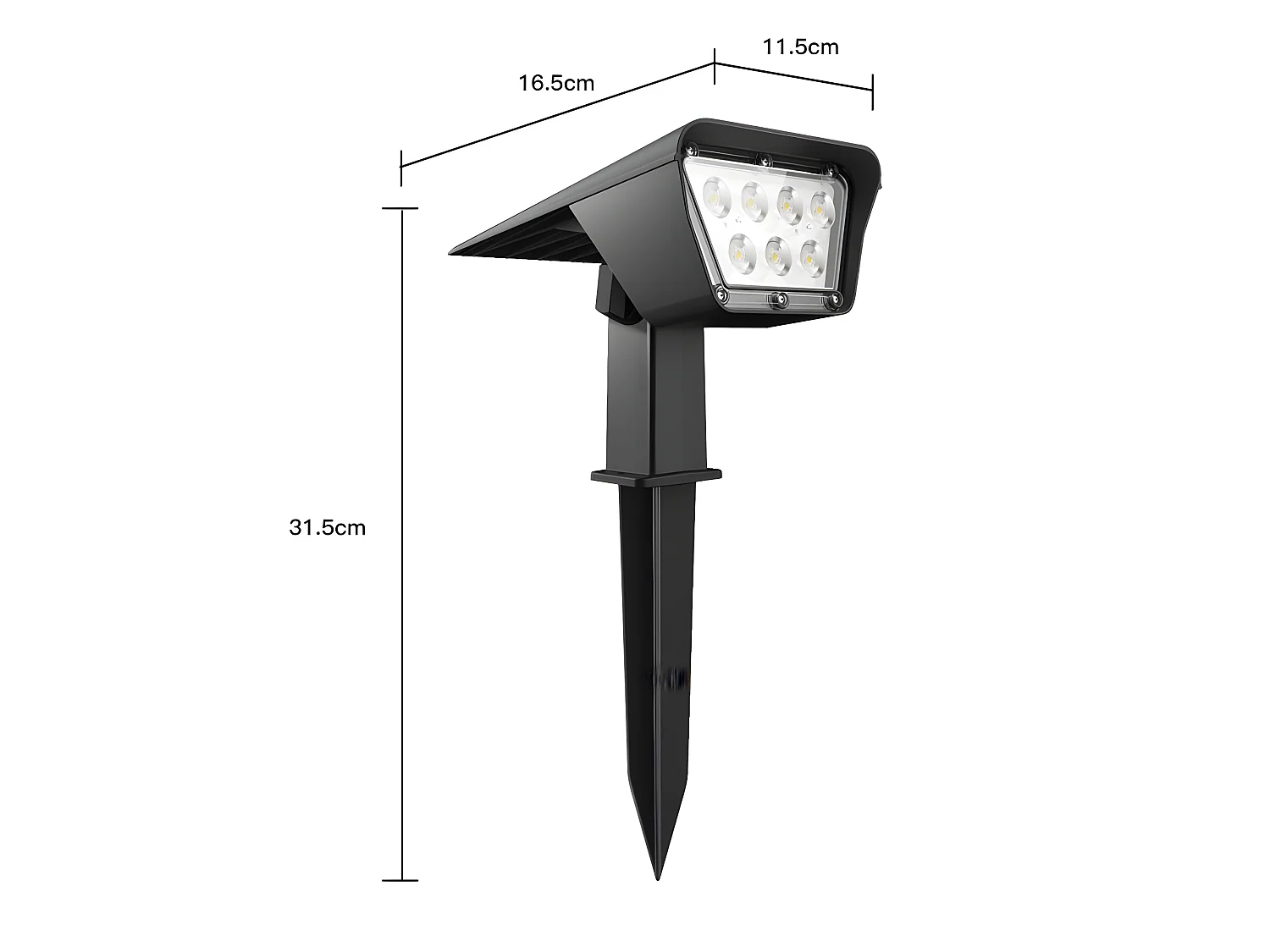 Lot de 2 spots solaires CURTIS Noir Plastique 200LM