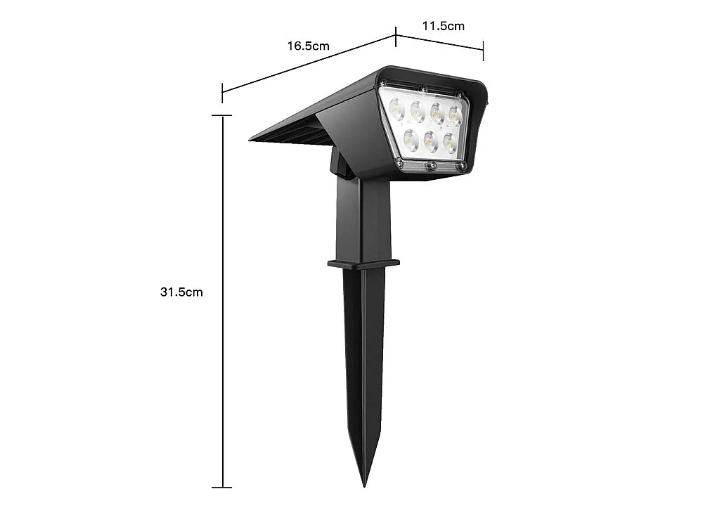 Set van 2 zonne-spotlights 250LM CURTIS