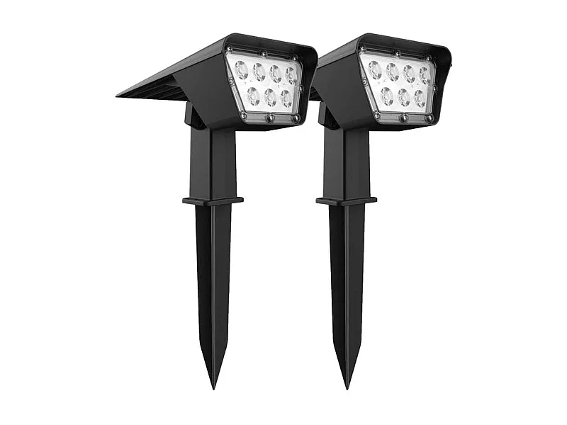 Lot de 2 spots solaires CURTIS Noir Plastique 200LM