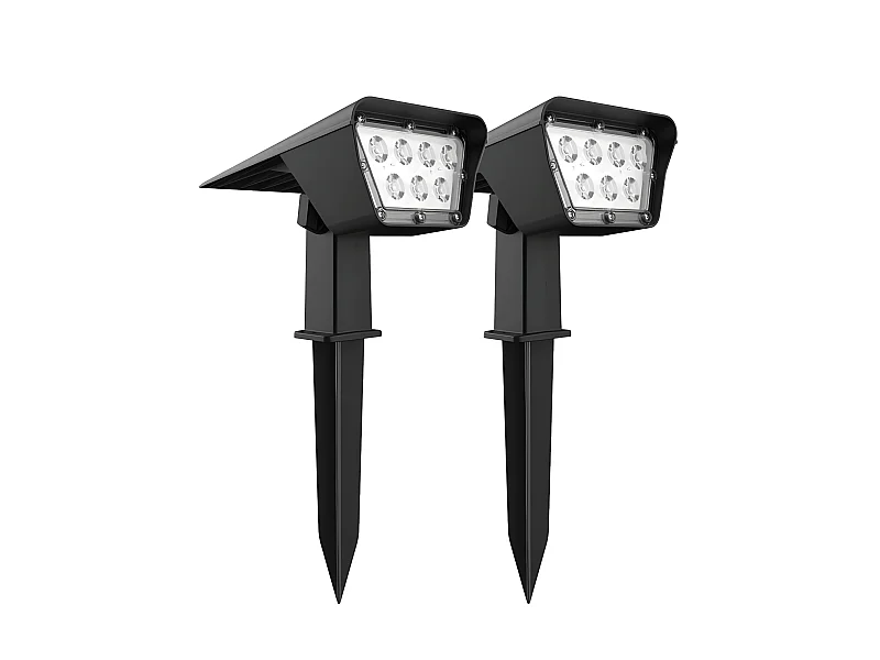 Lot de 2 spots solaires CURTIS Noir Plastique 200LM