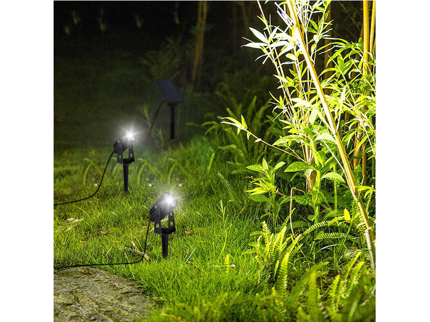 2 Spots solaires connectés ROUNDY Blanc froid 200LM
