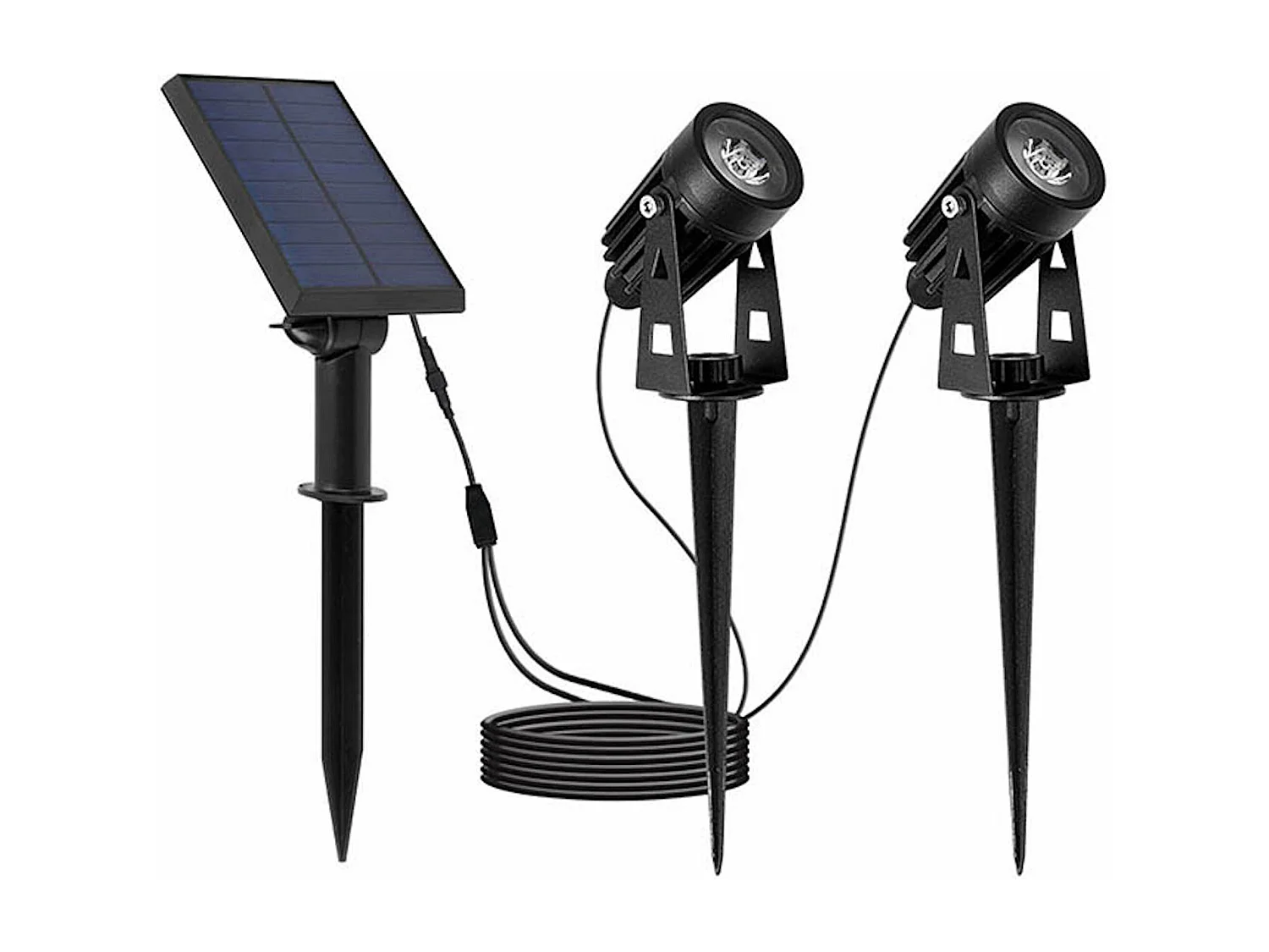 2 Spots solaires connectés ROUNDY Blanc froid 200LM