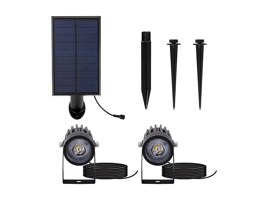 2 Spots solaires connectés ROUNDY Blanc froid 200LM