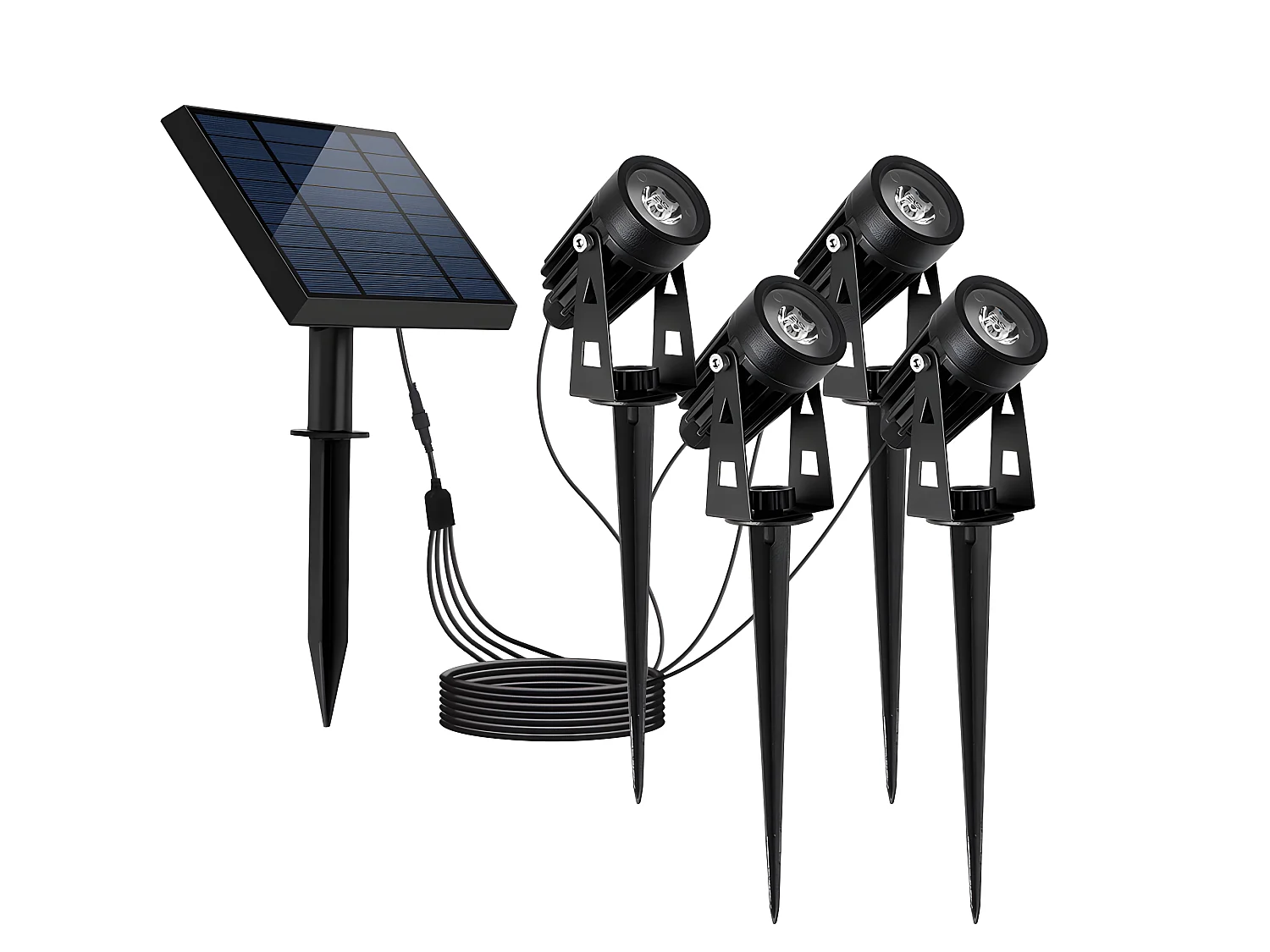 SOLARSPOTS 4er-set vier verbundene 200LM ROUNDY