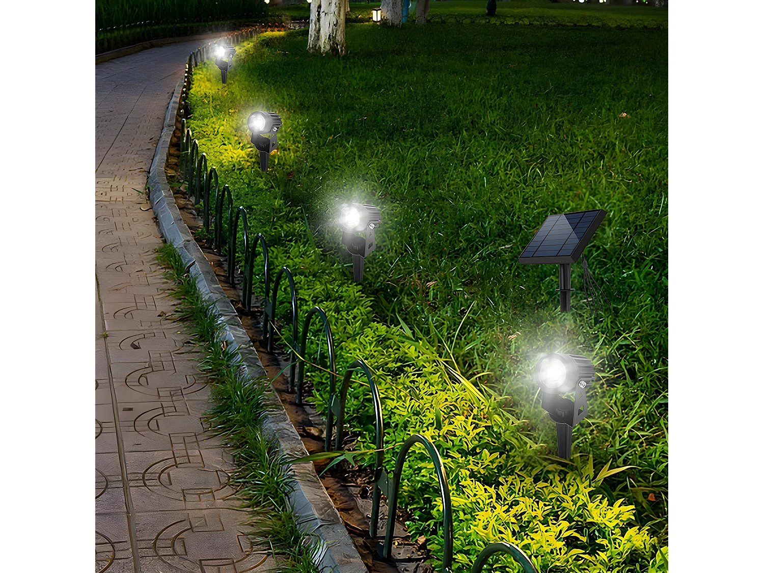 4 podłączone reflektory punktowe ROUNDY Cool White 200LM