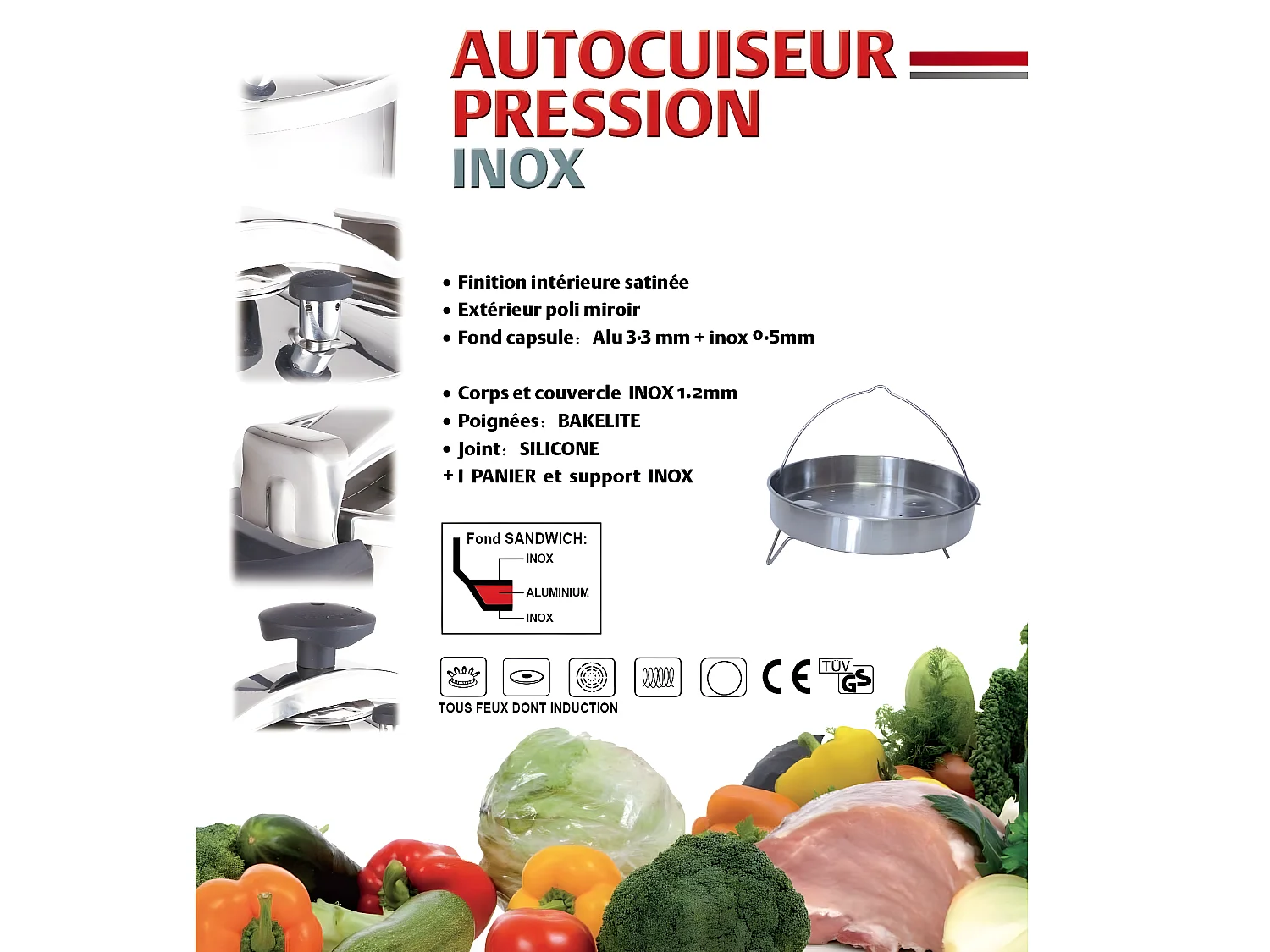 Olla a presión con estribo Ø24cm 10L CLASSIQUE