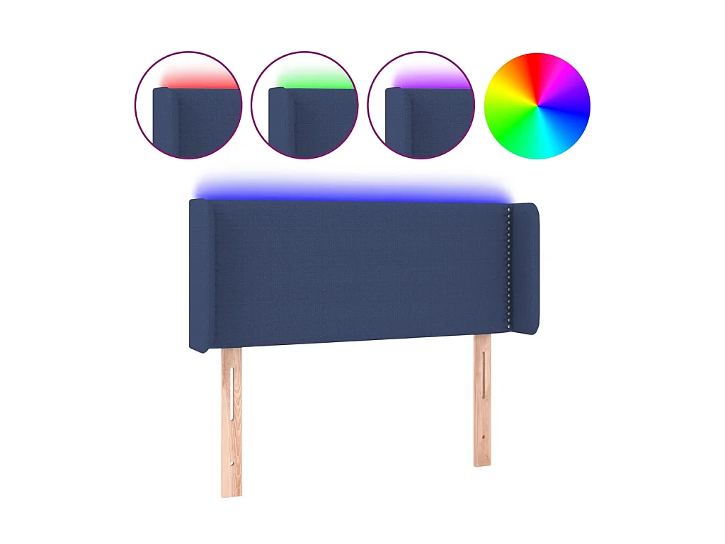 LED-hoofdbord Blauw 103x16x78/88 cm Stof