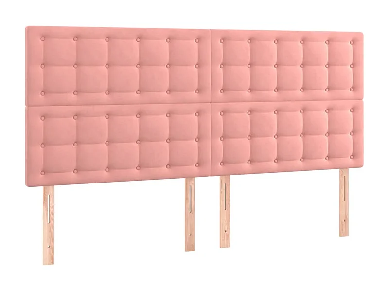 Testiere Letto 4 pz Rosa 100x5x78/88 cm Velluto