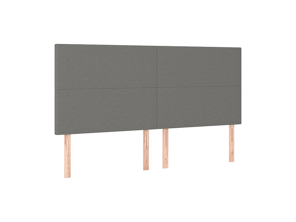 Têtes de lit 4 pcs Gris foncé 100x5x78/88 cm Tissu