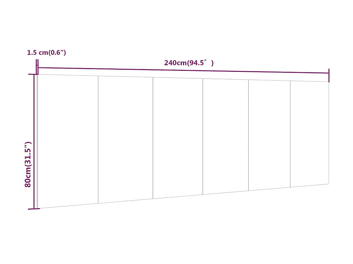 Tête de lit murale Sonoma gris 240x1,5x80 cm Bois d'ingénierie