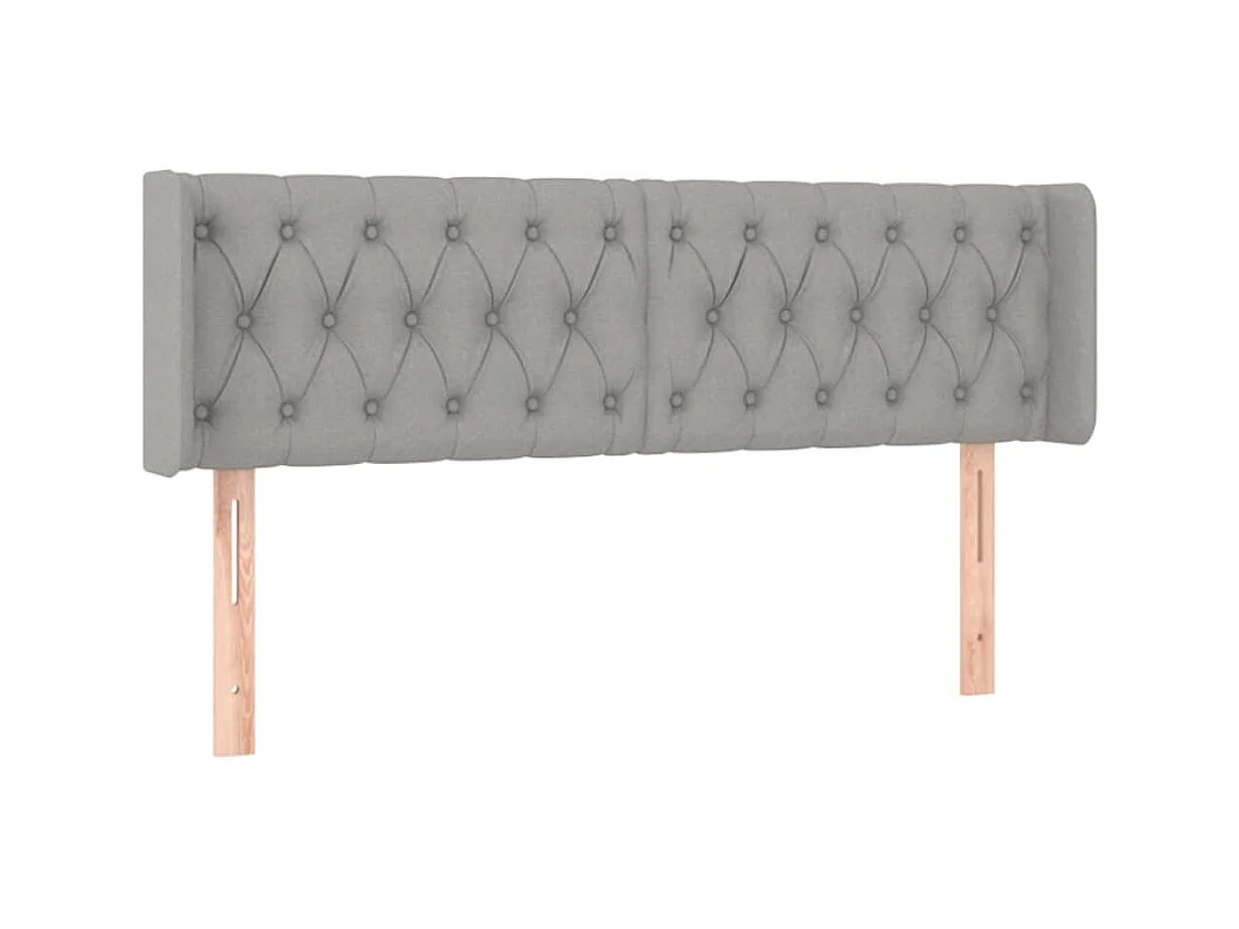 Tête de lit avec oreilles Gris clair 163x16x78/88 cm Tissu