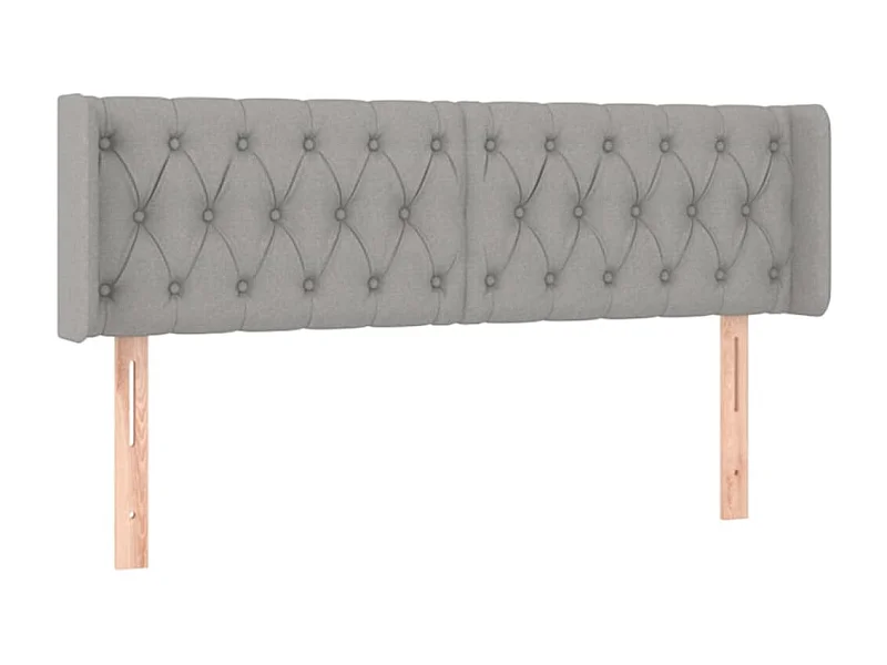 Tête de lit avec oreilles Gris clair 163x16x78/88 cm Tissu