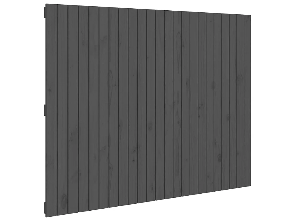 Cabeceira de parede cinza 146,5x3x110 cm Madeira maciça de pinho