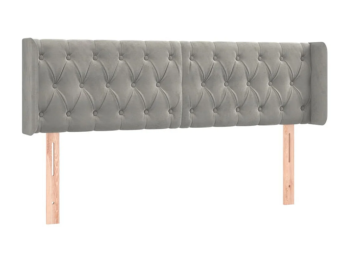 Tête de lit à LED Gris clair 147x16x78/88 cm Velours