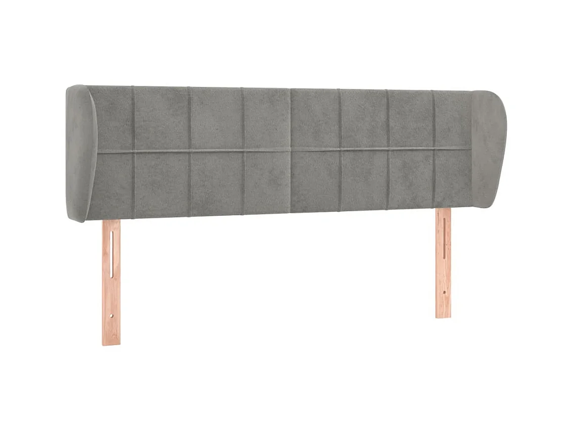 Hoofdbord met oren Lichtgrijs 147x23x78/88 cm Fluweel