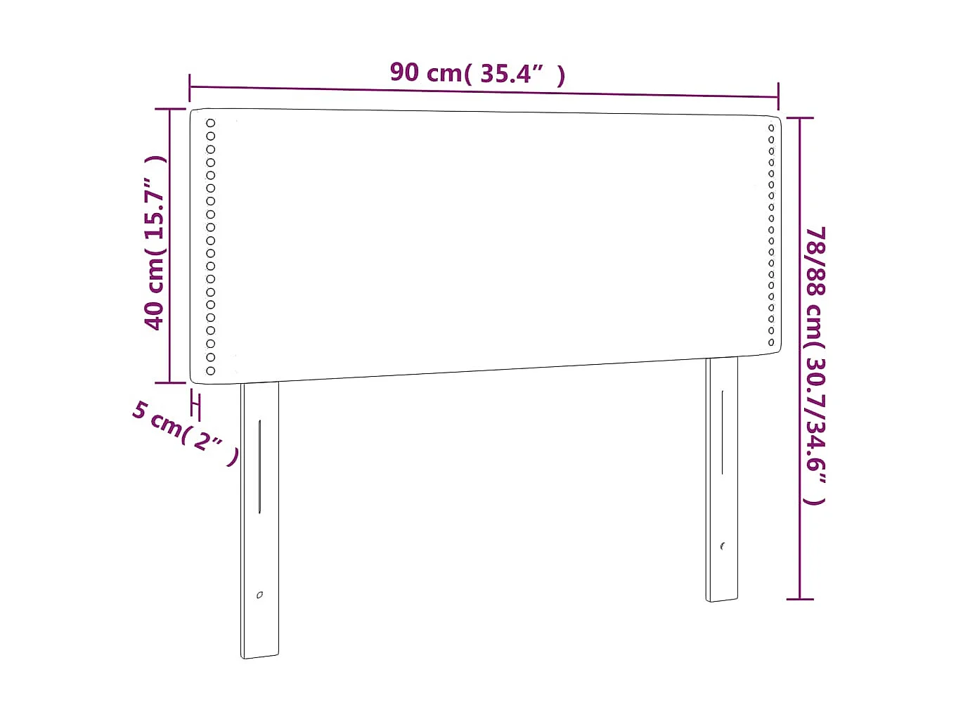 Tête de lit à LED Taupe 90x5x78/88 cm Tissu
