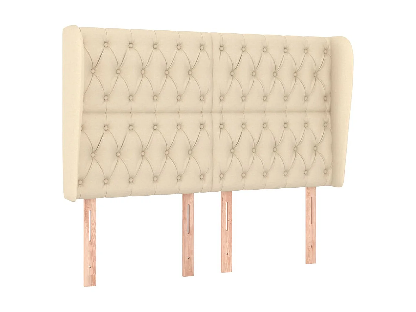 Tête de lit avec oreilles Crème 147x23x118/128 cm Tissu