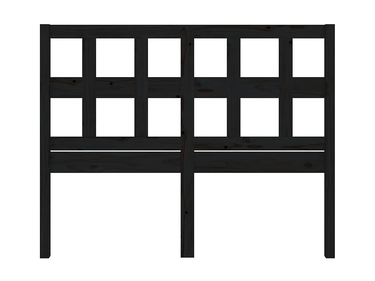 Tête de lit Noir 125,5x4x100 cm Bois massif de pin