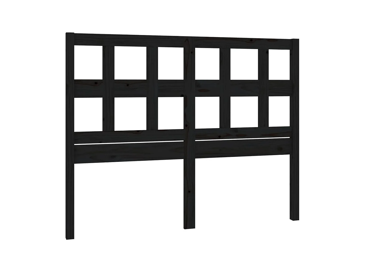 Hoofdbord Zwart 125,5x4x100 cm Massief grenenhout