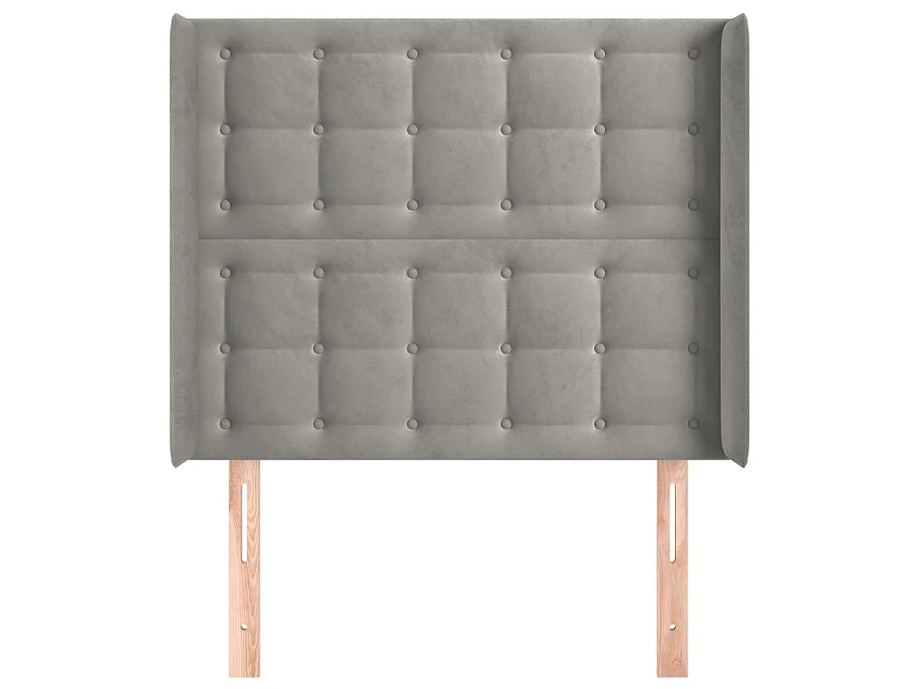 Cabeceira com orelhas Cinza claro 103x16x118/128 cm Veludo